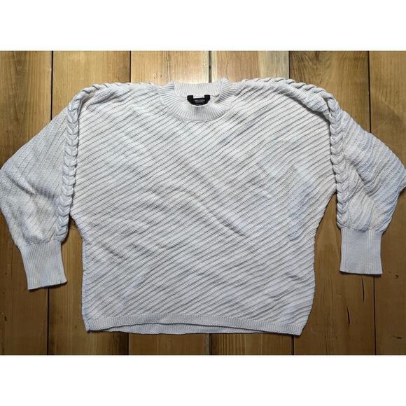 Simply Vera Women's Cable Knit cream sweater. Braided Detail. Dolman Style? - Picture 1 of 6